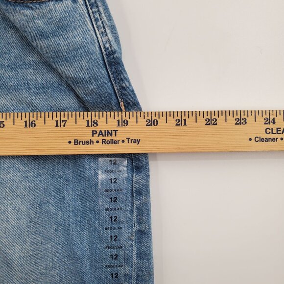 American Eagle Mom Jeans Denim Pant Women Size 12 Regular NWT Distressed Hi Rise - Picture 16 of 16